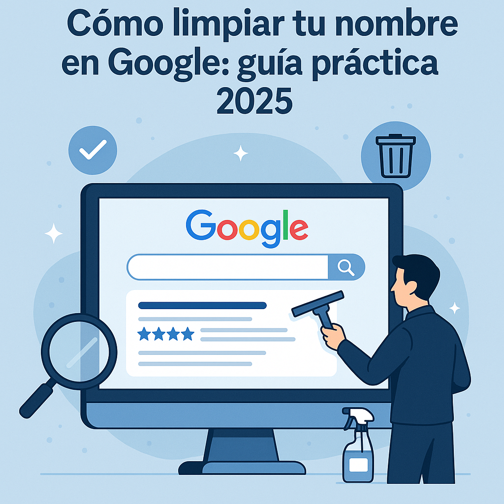 Profesional revisando resultados de Google para mejorar su reputación digital